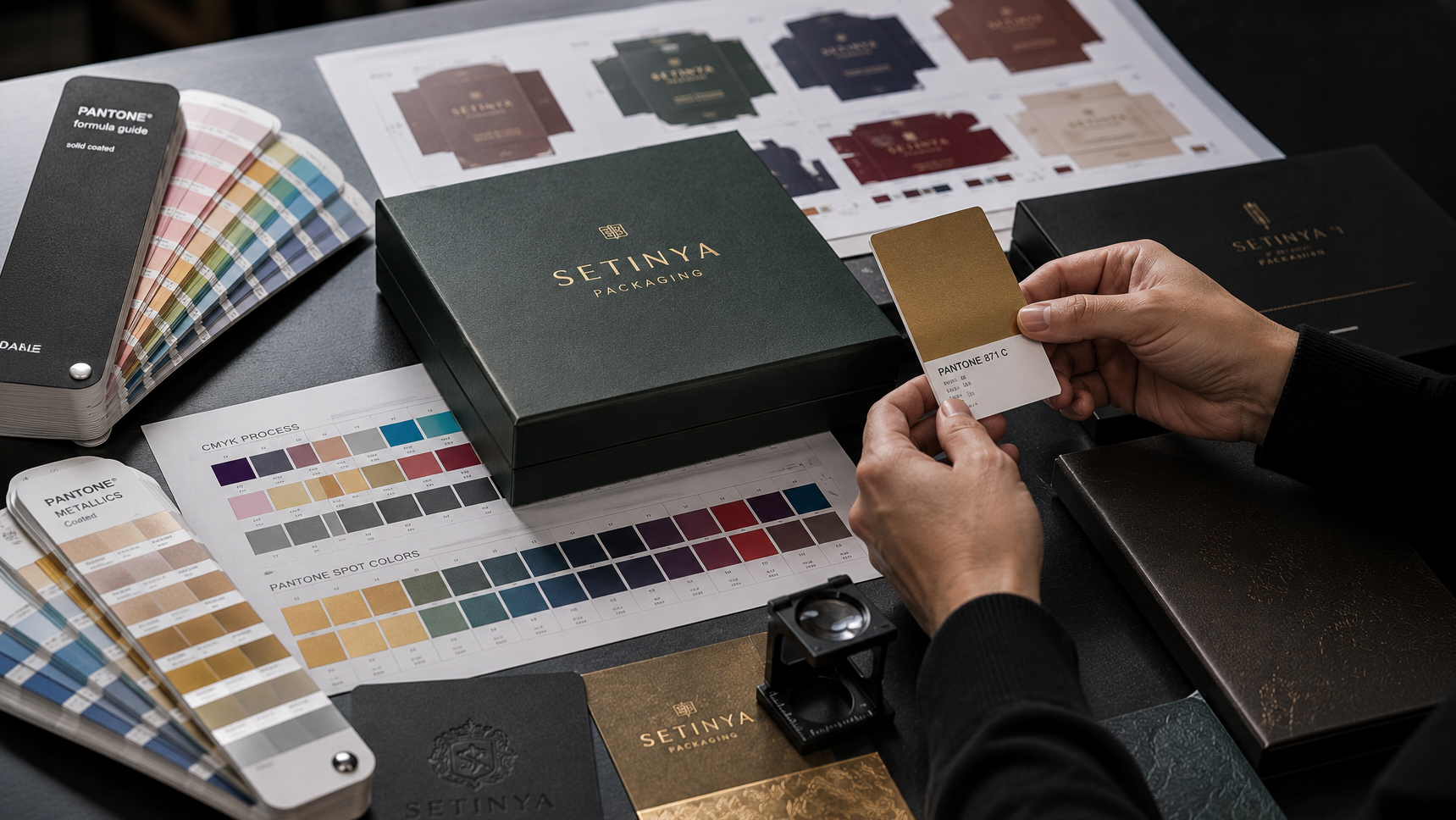 CMYK and Pantone color management for luxury packaging